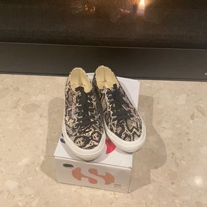 SUPERGA Pony Viper Calf hair sneaker. Excellent like-new condition.  Blk/Wht